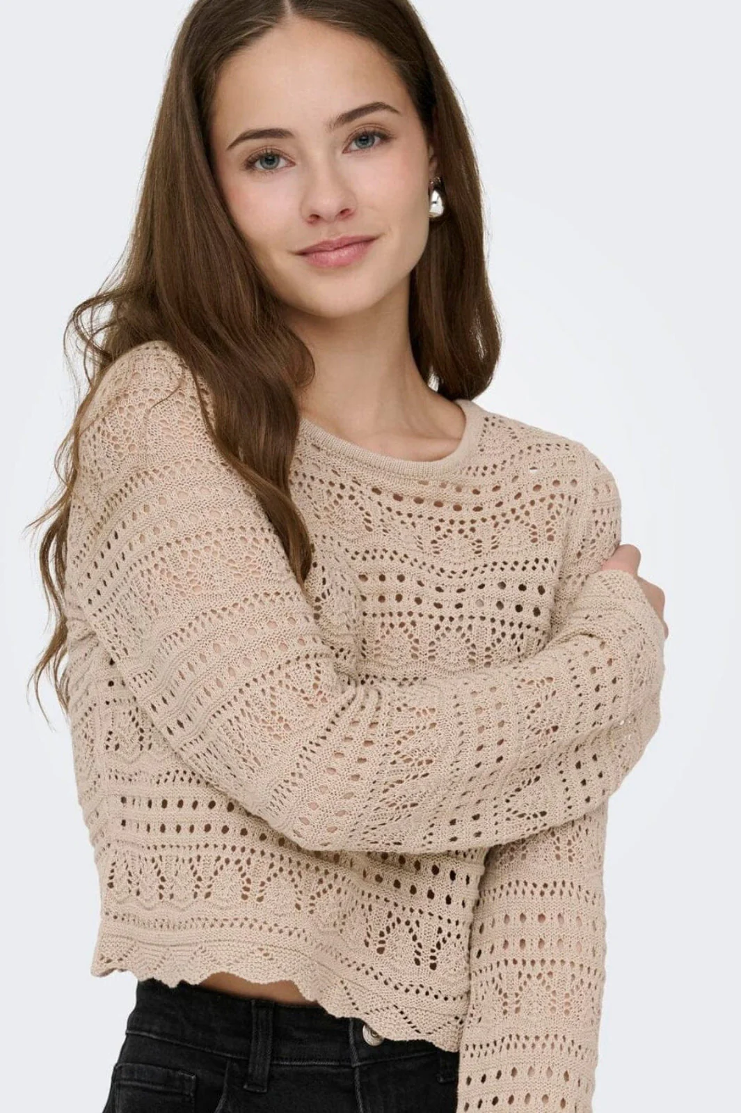 Only - Onlelke Life Ls Pullover Knt - 4984661 Oxford Tan - Image 4