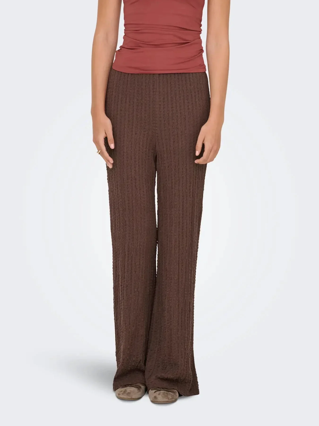 Only - Onlella Wide Pant - 4952854 Chocolate Martini - Image 2