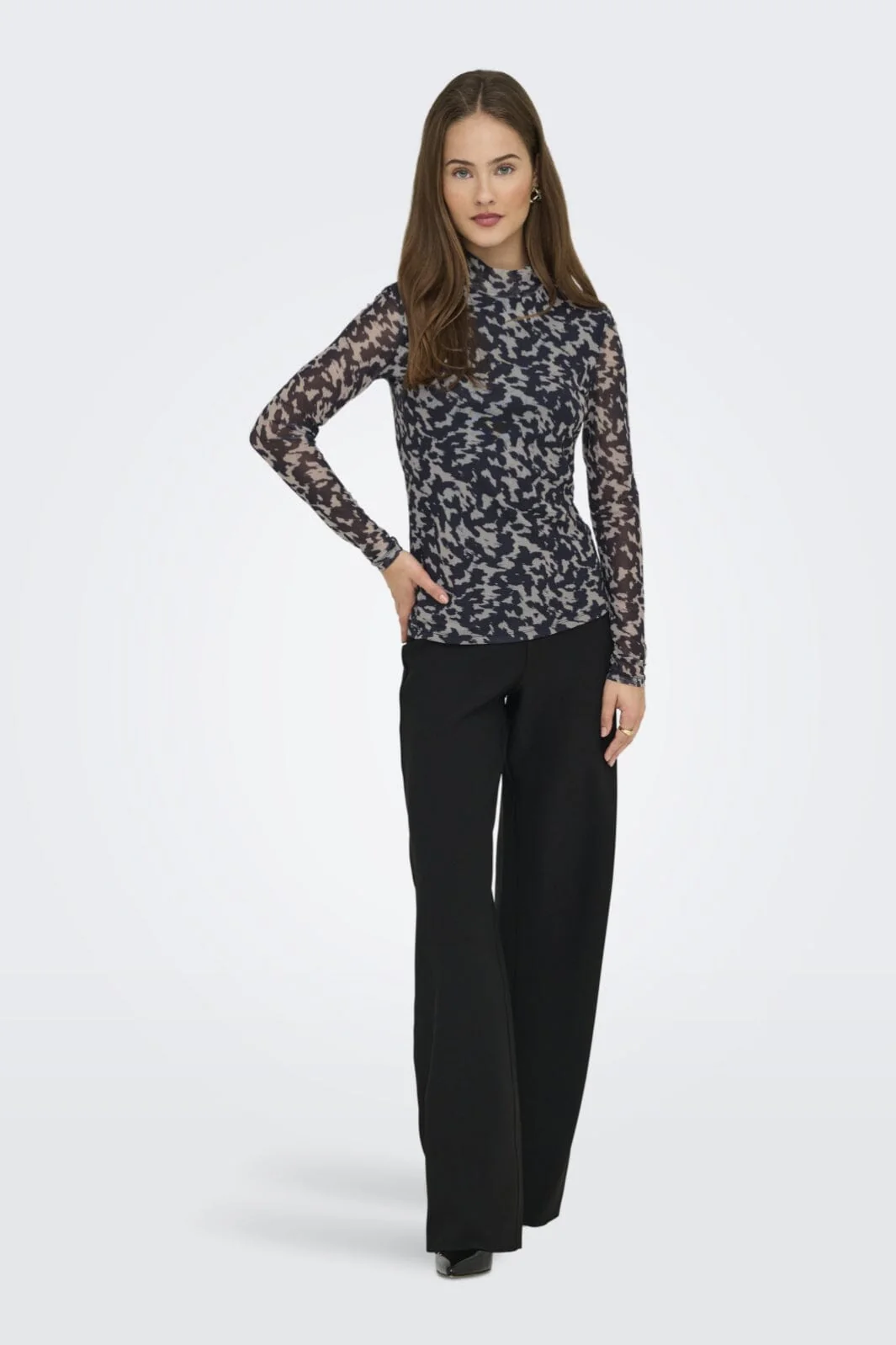 Only - Onlerica Life Mesh L/S Top - 4835464 Blue Graphite Rodeo Pumice - Image 4