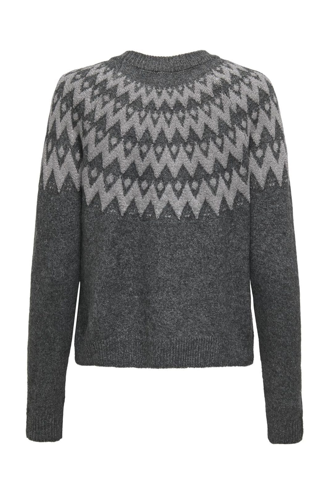 Only - Onlfry Ls Jq Glitter O-Neck Cc Knt - 4776861 Dark Grey Melange Silver Glitter - Image 2