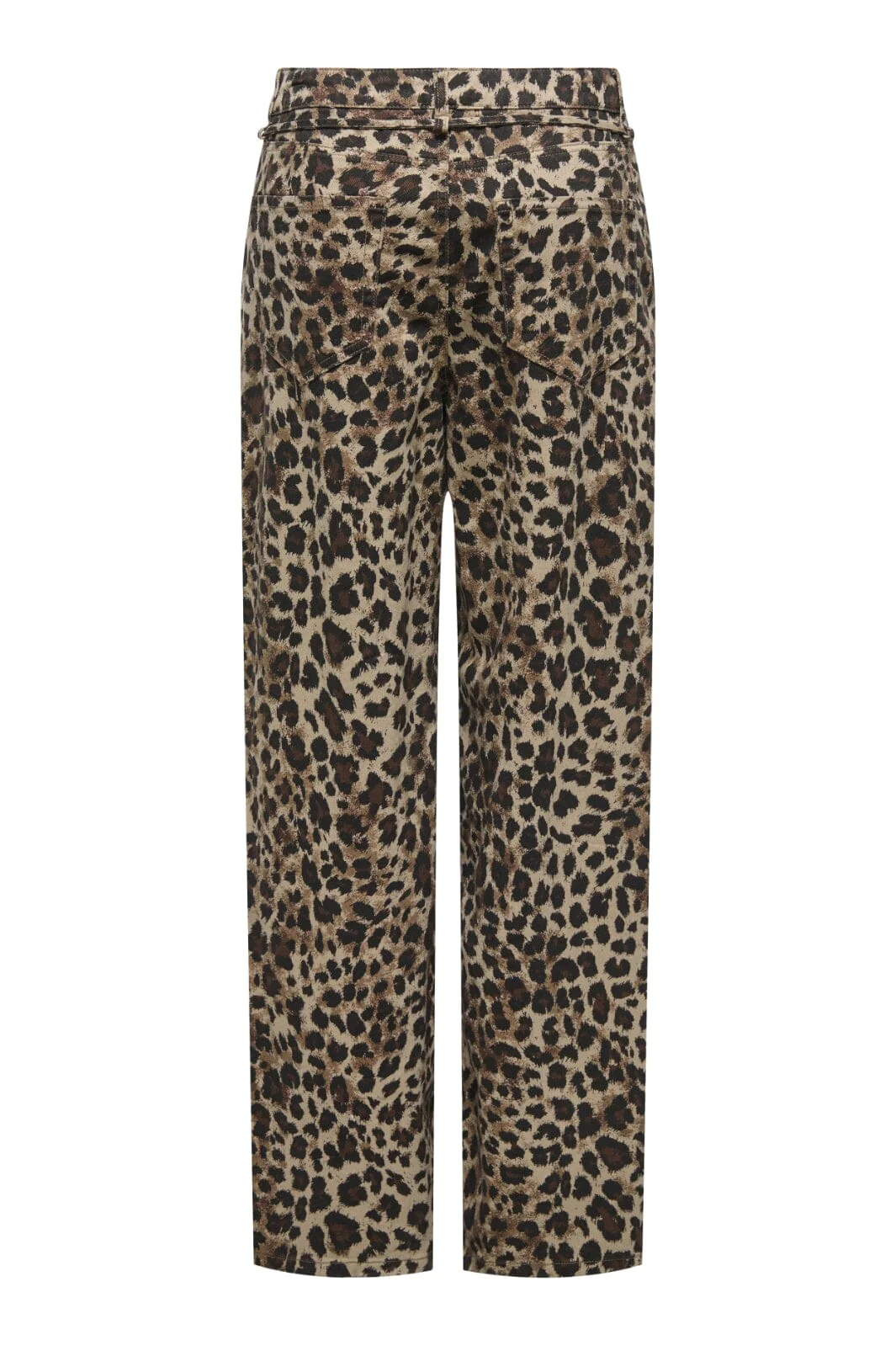 Only - Onlgianna Straight Belt Pant - 4718899 Light Taupe W Black Leo - Image 5