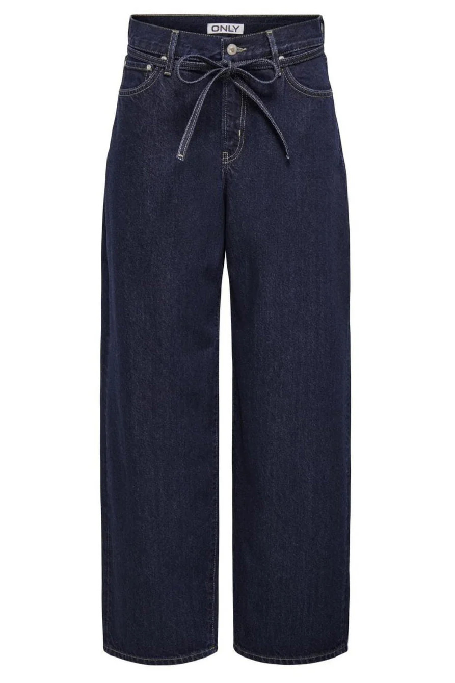 Only - Onlgianna Straight Dot630 - 4889930 Dark Blue Denim Rinse