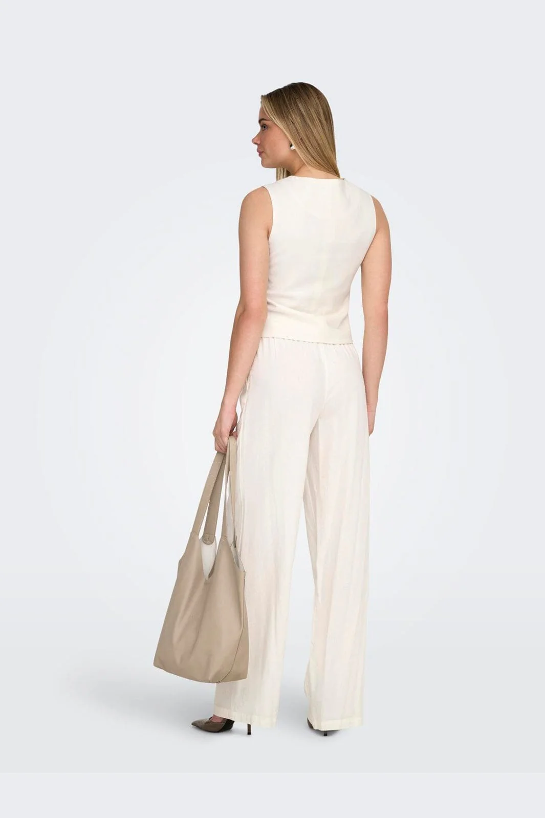 Only - Onlgoa S/L Linen Bl Waistcoat Cc Tlr - 4910243 Cloud Dancer - Image 4
