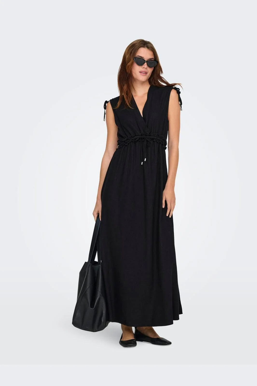 Only - Onlgoa Sl Linen Bl Long Dress Cc - 4910201 Black - Image 2