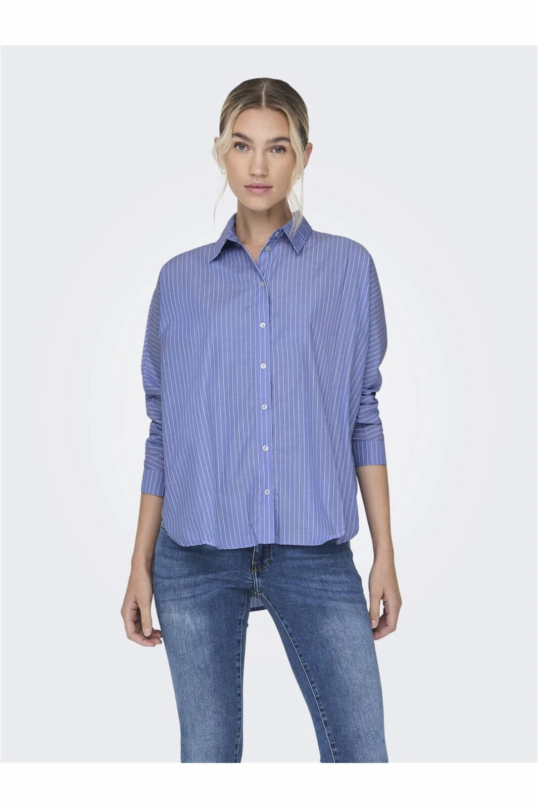 Only - Onlgrace Ls Shirt - 3817811 Moonlight Blue Blue/White - Image 2