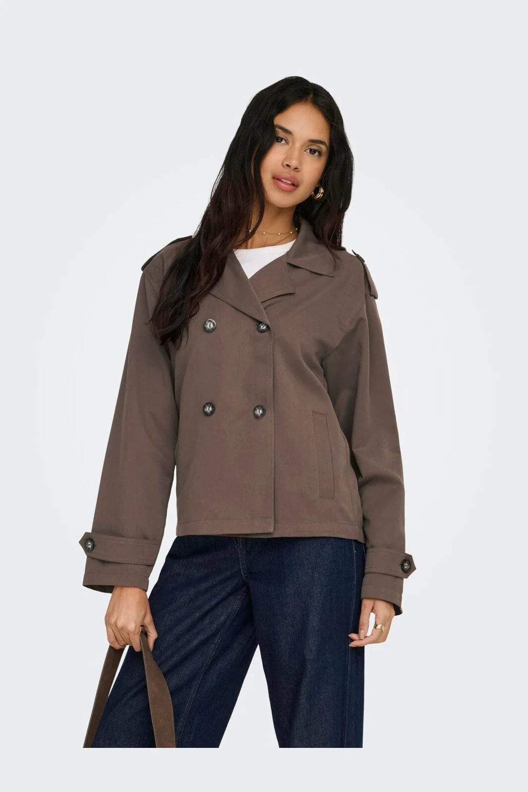 Only - Onlhannah Short Life Trenchcoat - 4986831 Chocolate Martini - Image 2