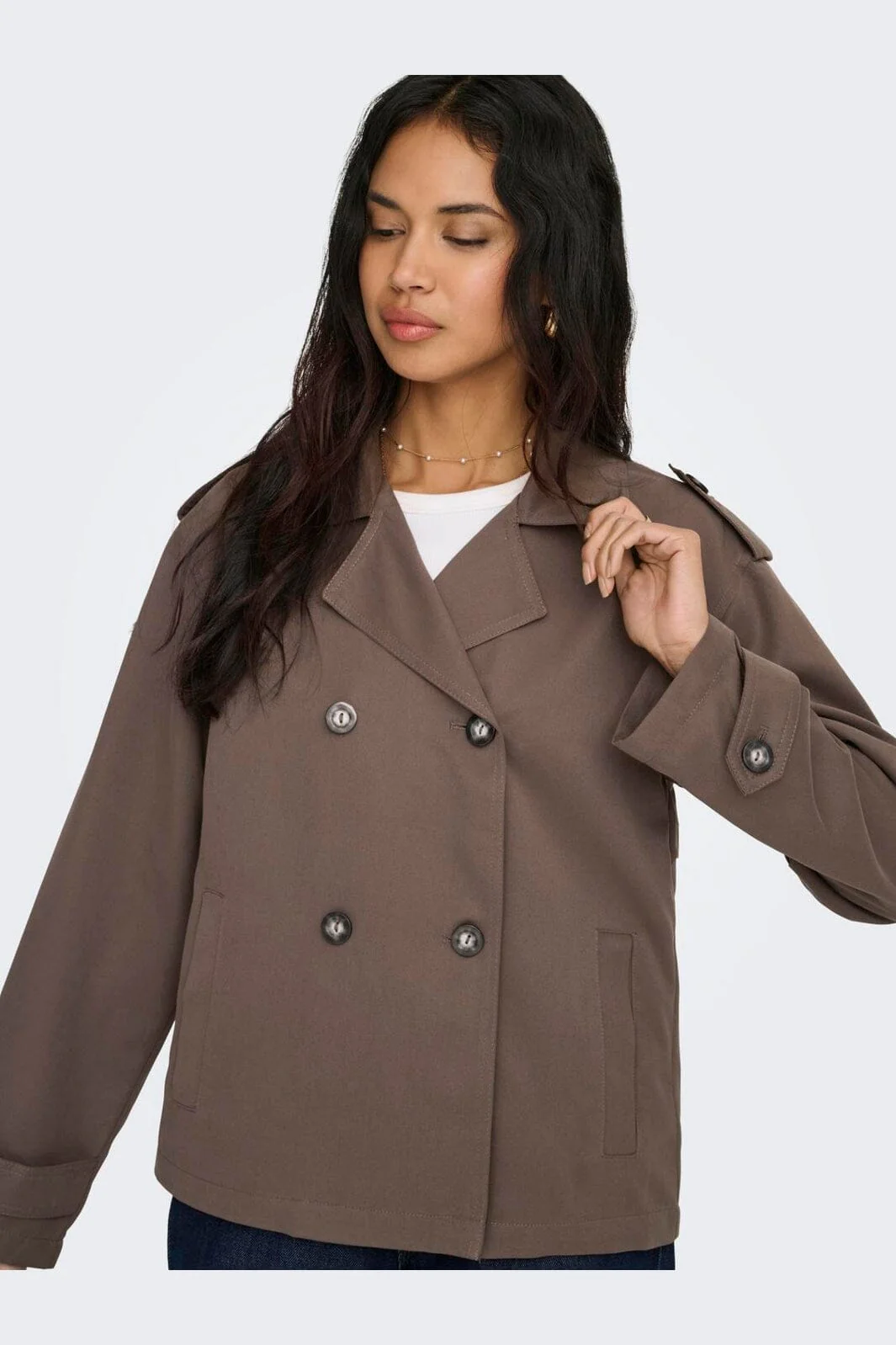 Only - Onlhannah Short Life Trenchcoat - 4986831 Chocolate Martini - Image 6