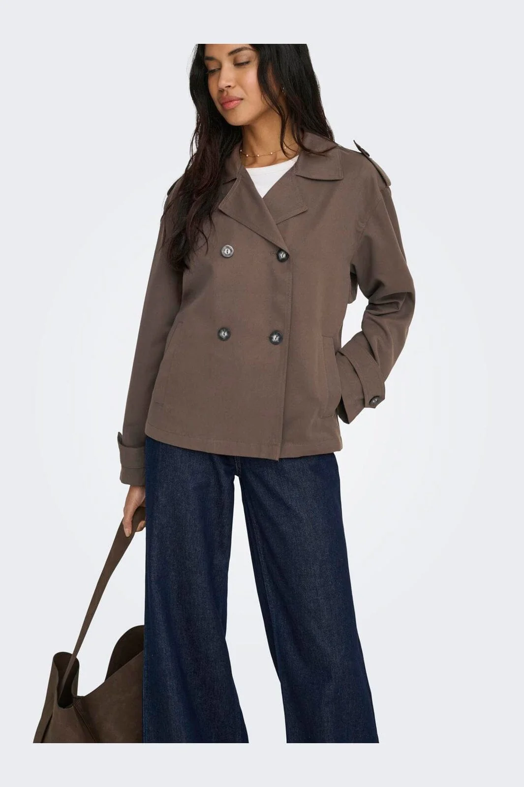 Only - Onlhannah Short Life Trenchcoat - 4986831 Chocolate Martini - Image 7