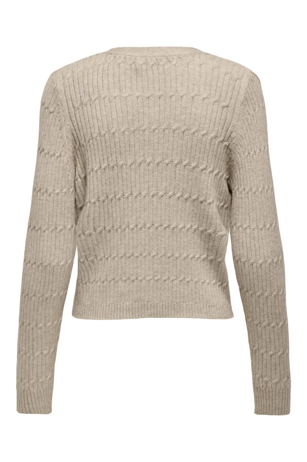 Only - Onlkatia Ls Cable V-Neck Cardi Knt Nca - 4505958 Mocha Meringue W. Melange - Image 7