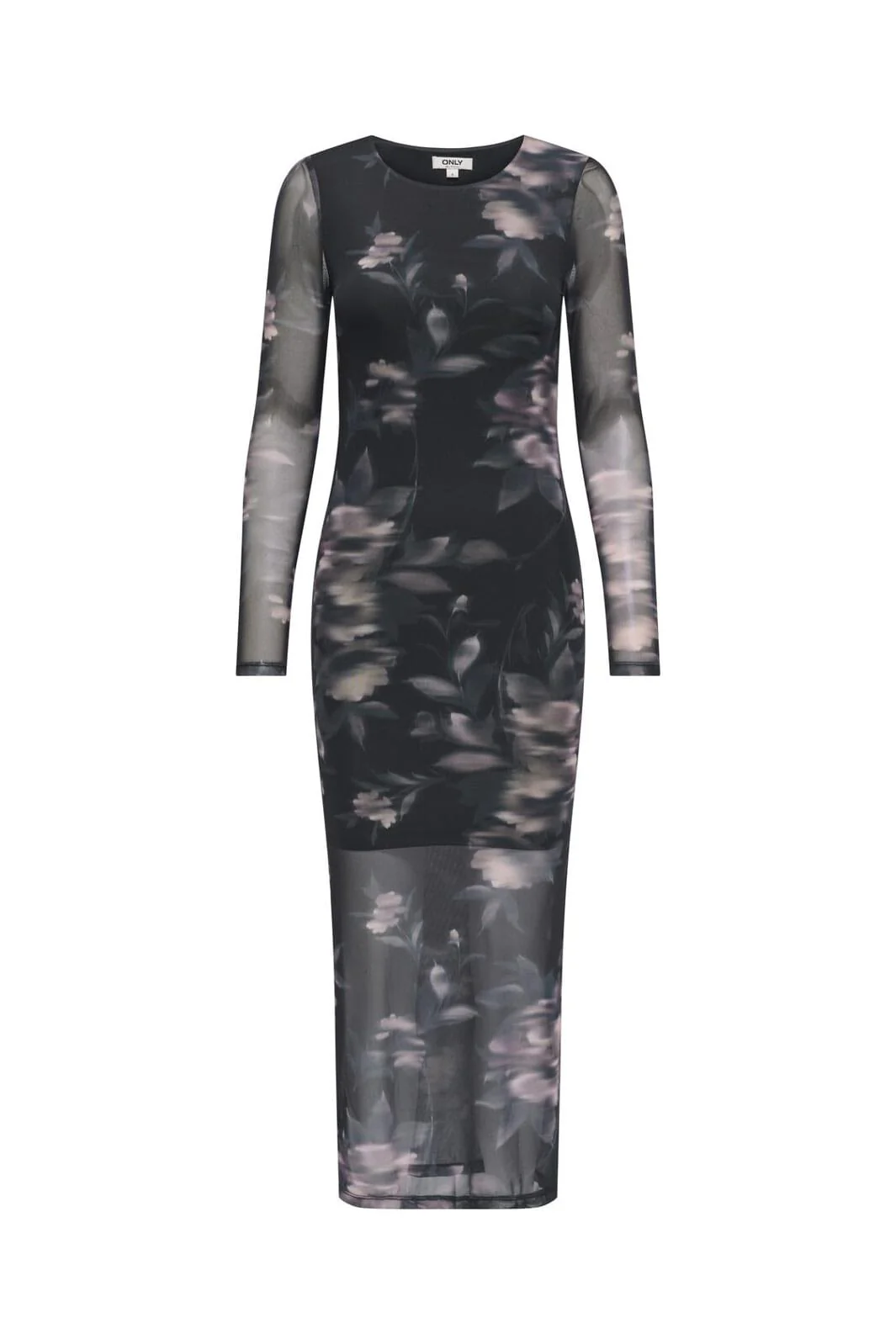 Only - Onlkaya Life Ls Midi Mesh Dress - 4850581 Twilight Mauve Diffused Floral