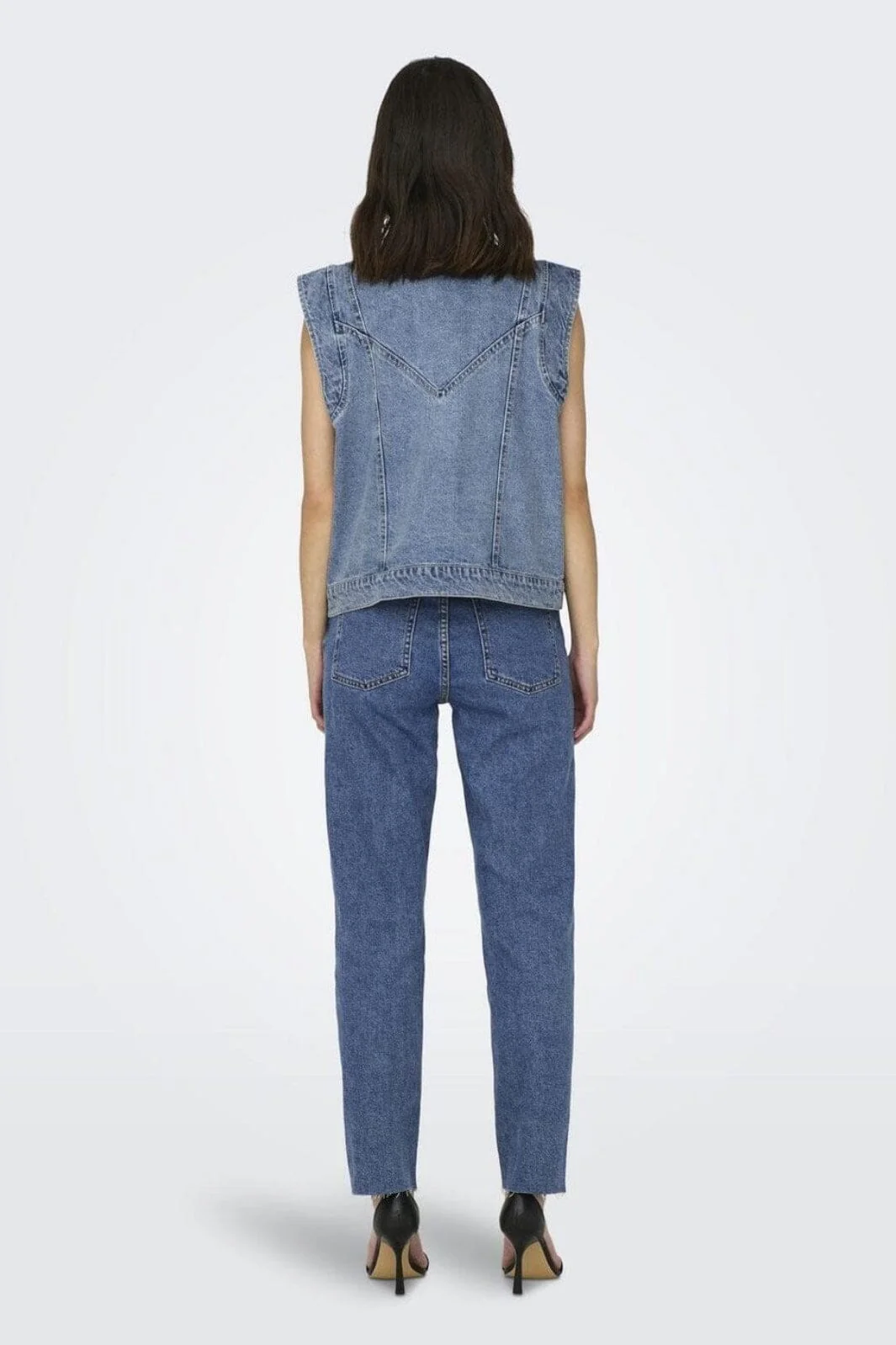 Only - Onlkennedy Sl Waistcoat - 4072086 Medium Blue Denim - Image 7