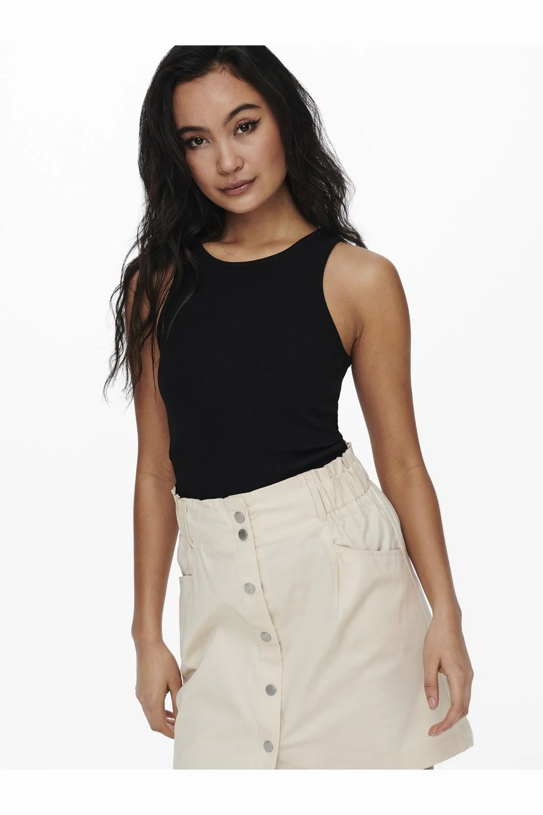 Only - Onlkenya Rib Tank Top - 3687318 Black - Image 3