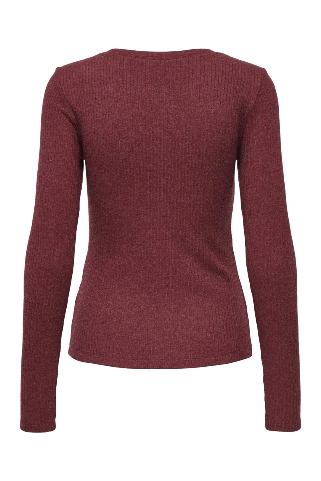 Only - Onllinea L/S O-Neck Button Top Cc - 4852785 Cabernet Melange - Image 2
