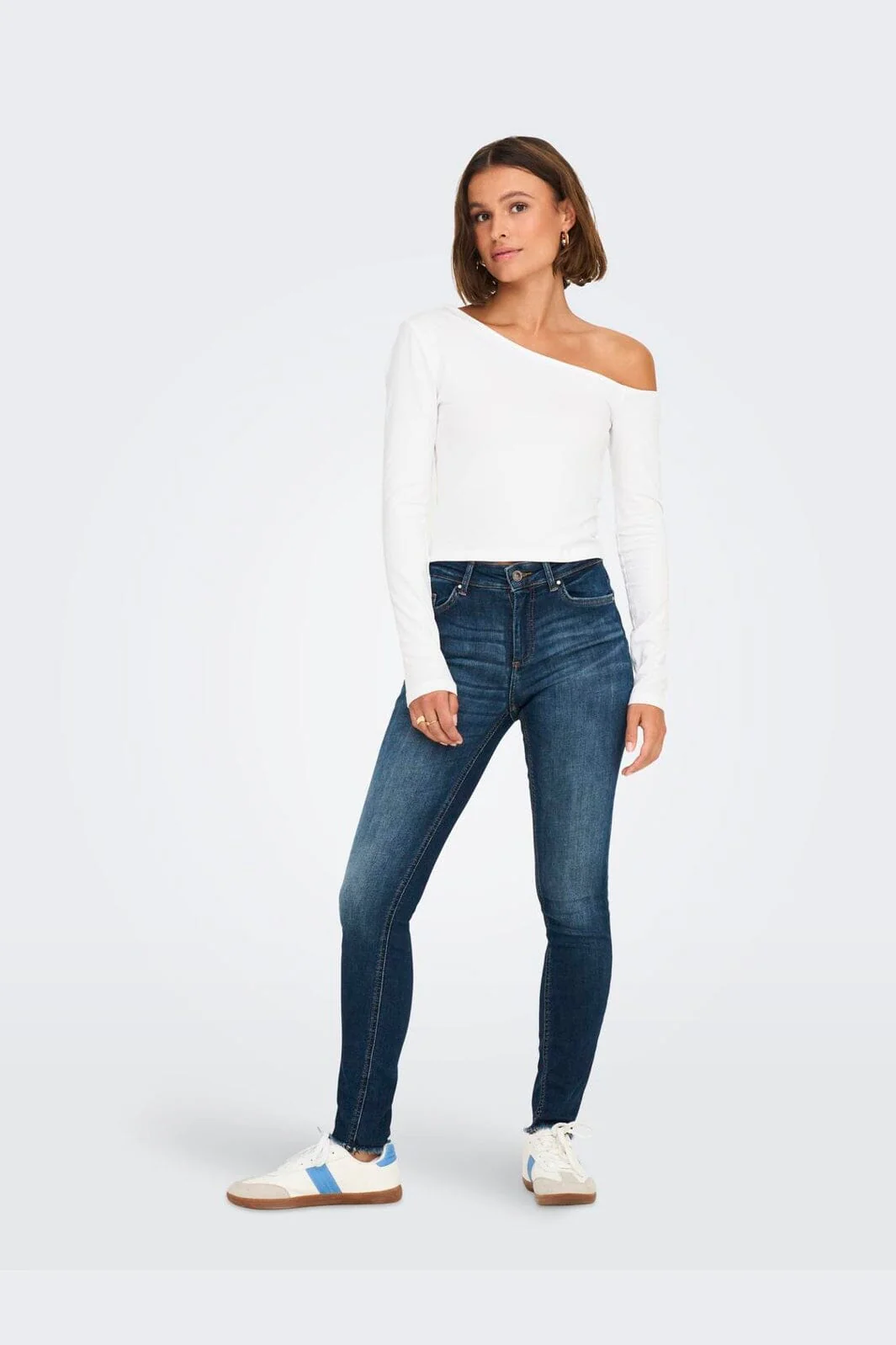 Only - Onllive Love Life L/S Oneshoulder Topjrs - 4710676 White - Image 4