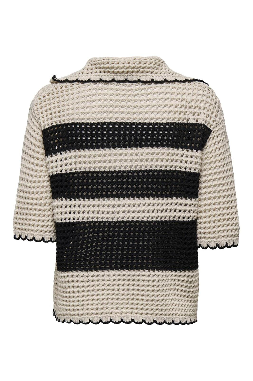 Only - Onllucie Life 3/4 Cardigan Knt 15342215 - 4684747 - Ecru W. Black - Image 2