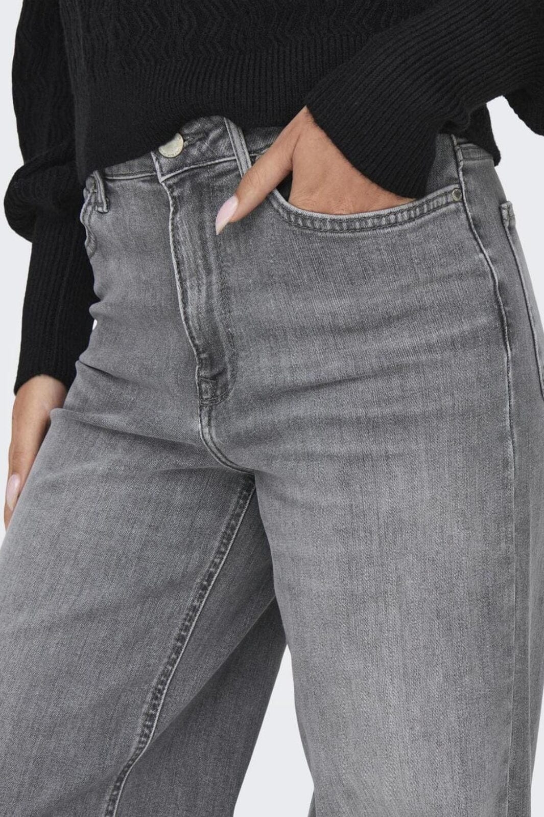 Only - Onlmadison Blush Wid Rea0938 - 4572092 Light Grey Denim - Image 6