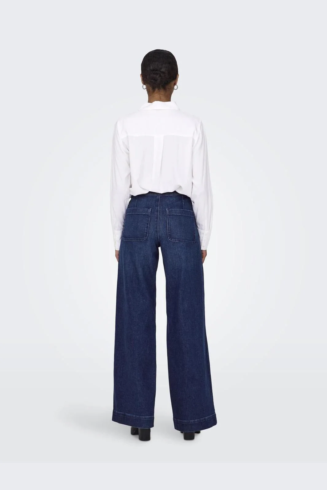 Only - Onlmadison Button Wide Gen533Noos - 4388373 Dark Medium Blue Denim - Image 3