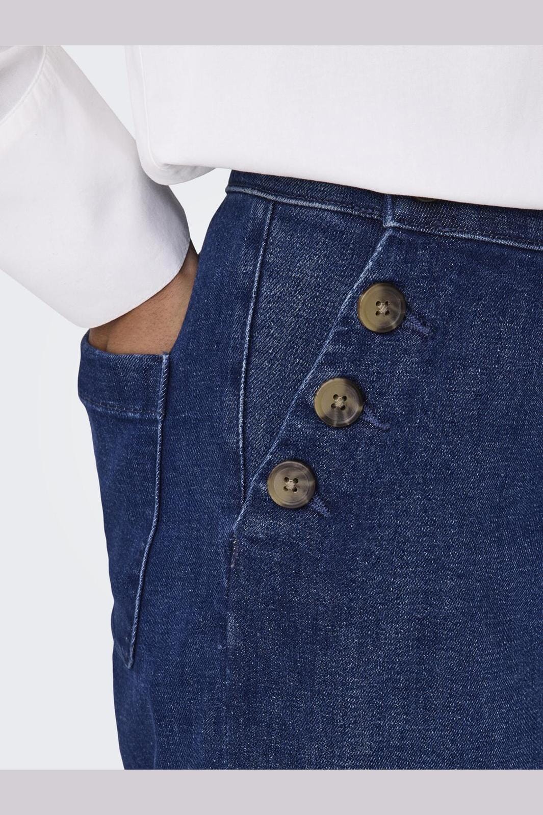 Only - Onlmadison Button Wide Gen533Noos - 4388373 Dark Medium Blue Denim - Image 9