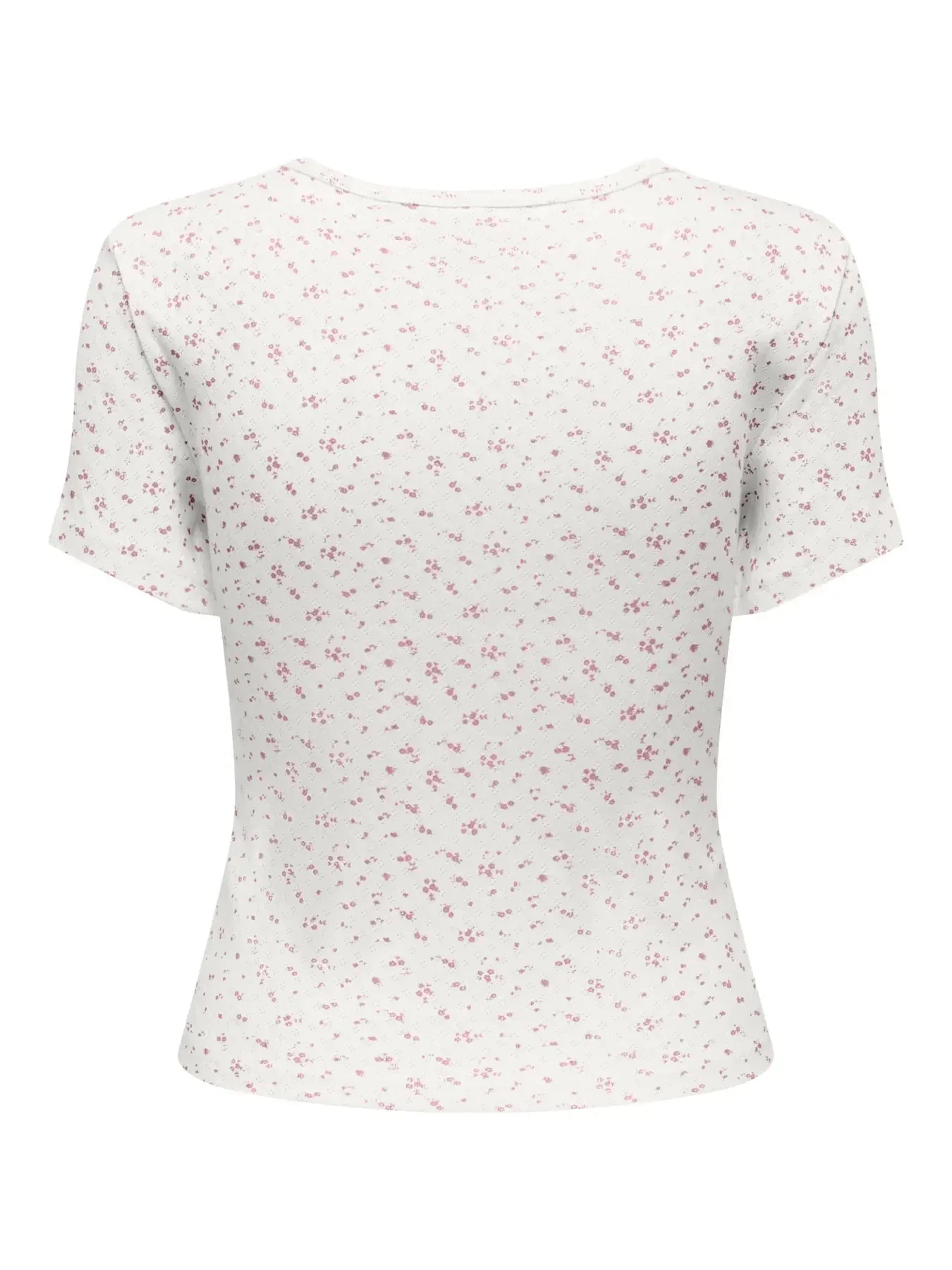 Only - Onlmadison S/S O-Neck Baby Tee - 5011783 Cloud Dancer Gry Flower Romance Rose - Image 2