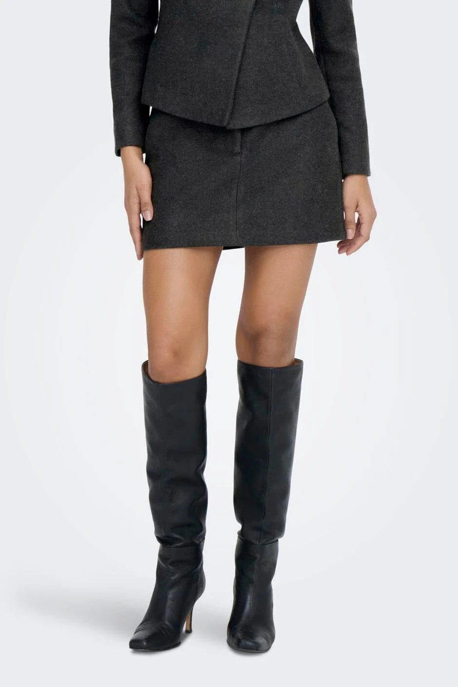 Only - Onlmaika Short Skirt Ox - 4929520 Dark Grey Melange - Image 2
