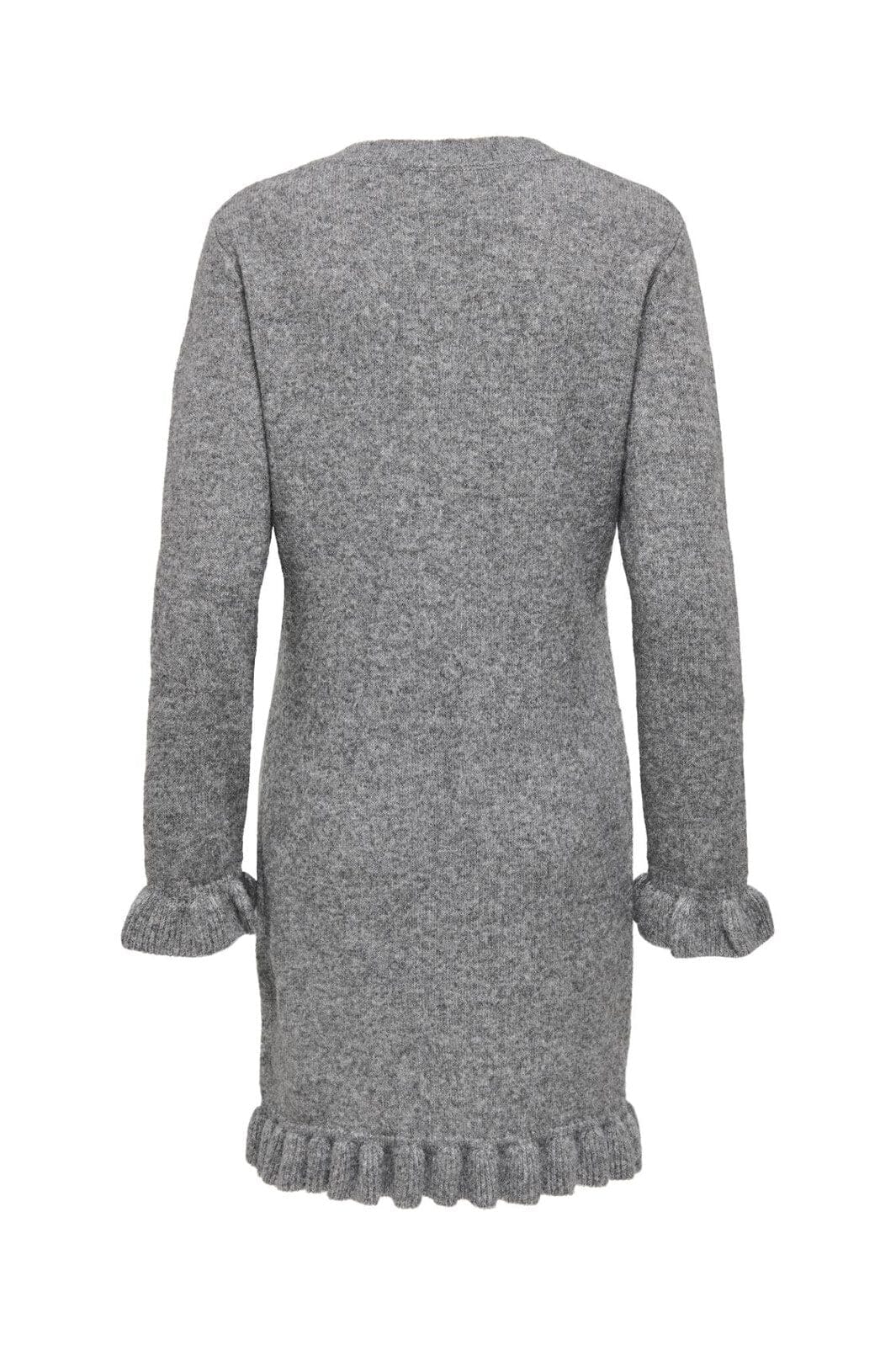 Only - Onlmera Life Ls Frill Dress Knt - 4963439 Medium Grey Melange - Image 2