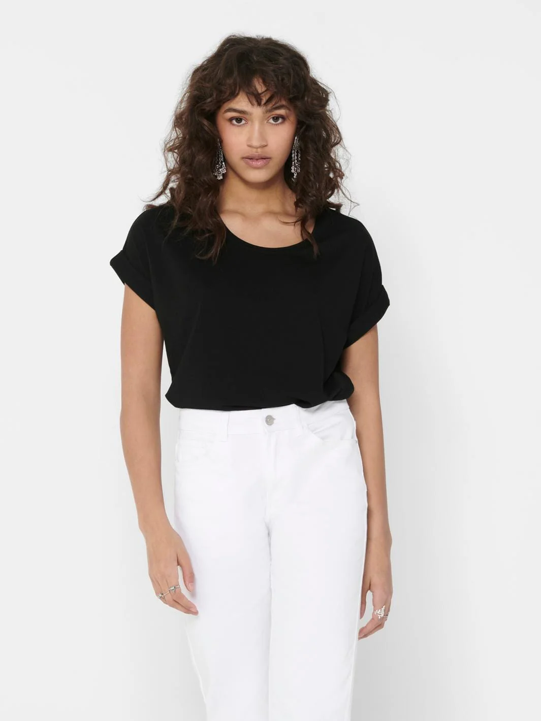 Only - Onlmoster S/S O-Neck Top - 2861071 Black Solid Black - Image 2