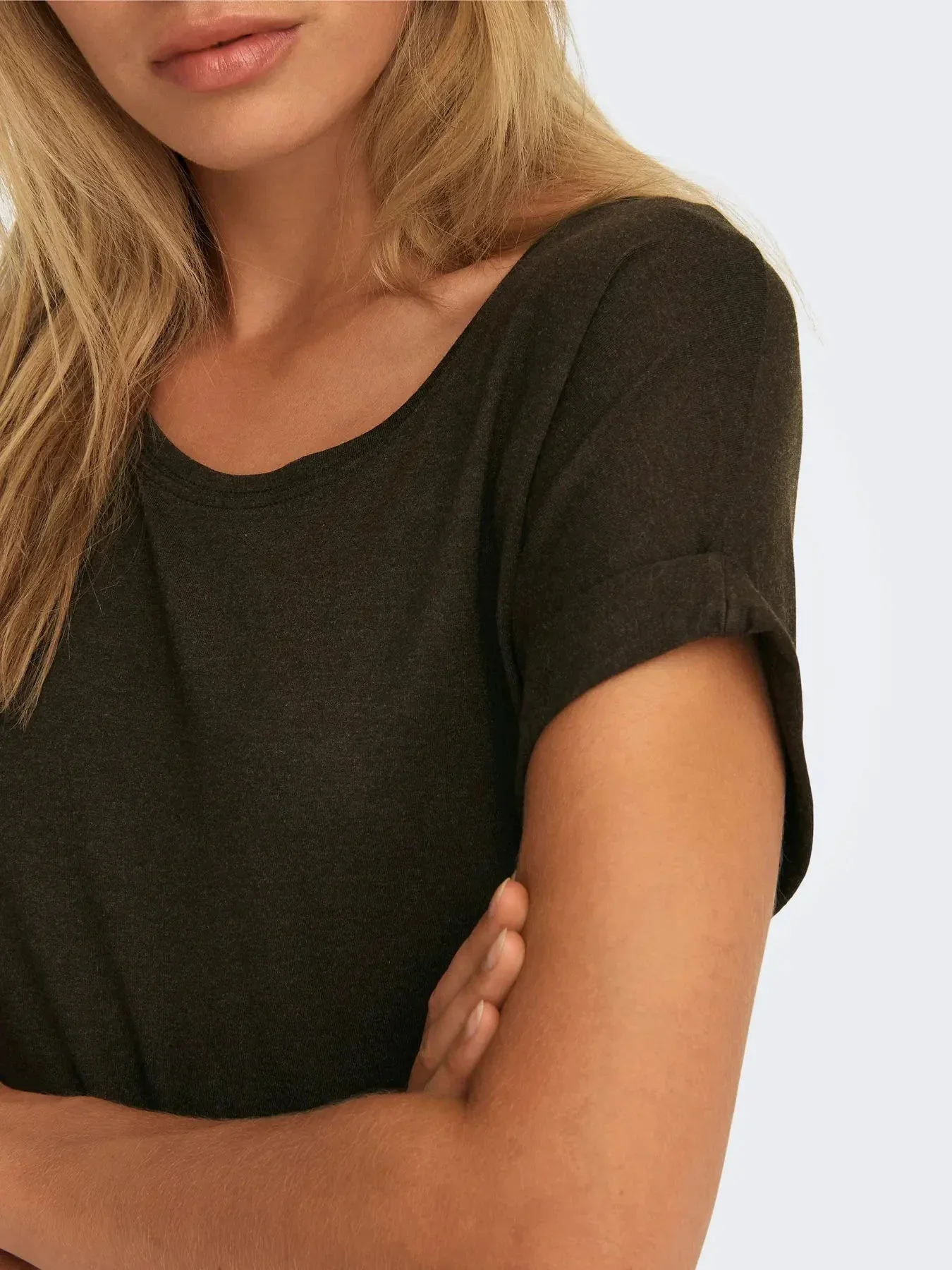Only - Onlmoster S/S O-Neck Top - 4336607 Demitasse - Image 4