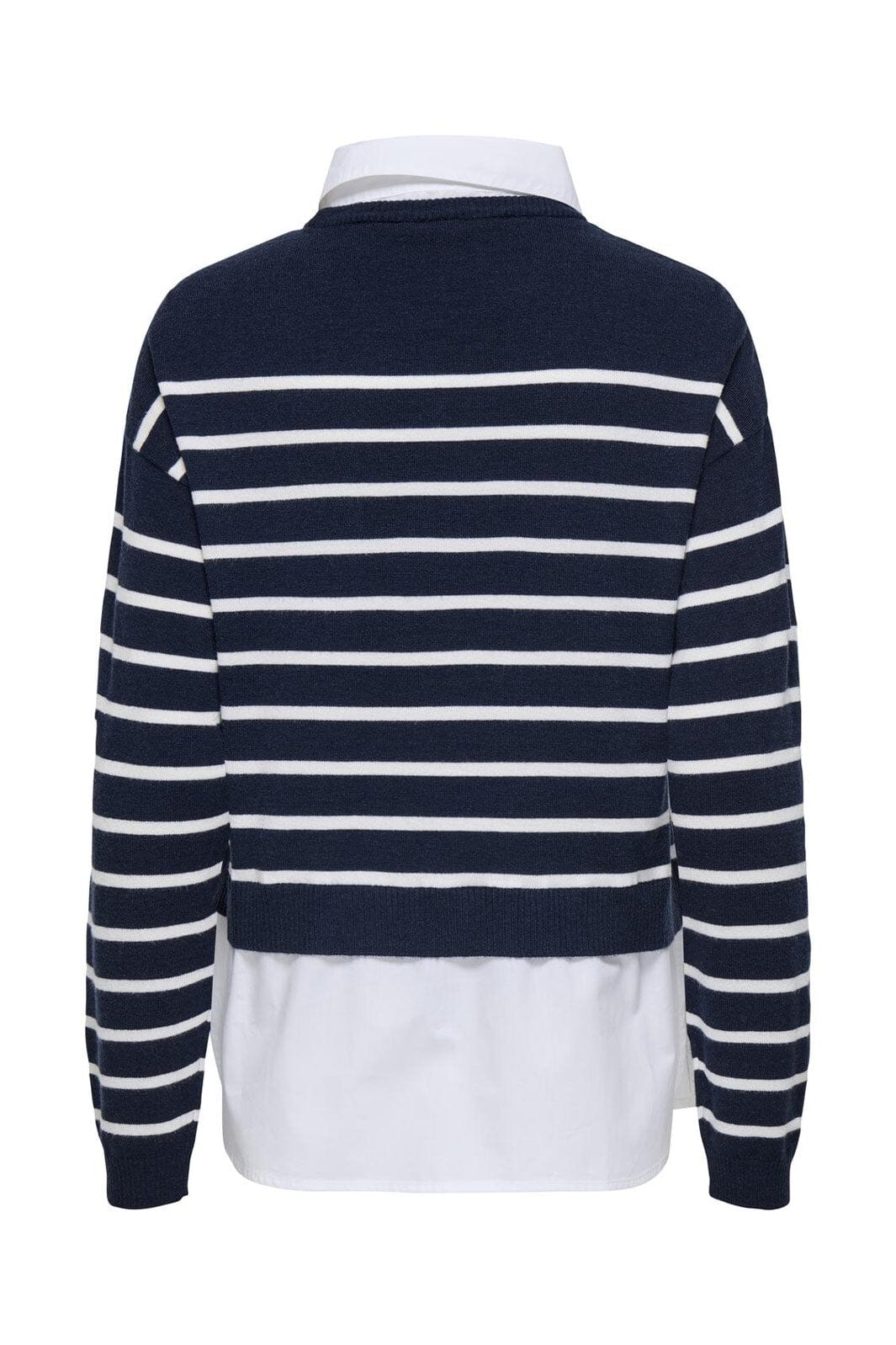 Only - Onlpayson Ls Mix Pullover Knt - 4894438 Night Sky Cloud Dancer/Cloud Dancer Woven - Image 2