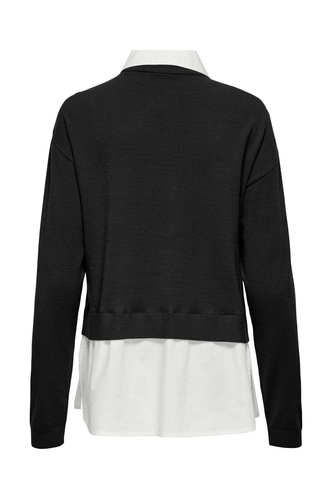Only - Onlpayson Ls Mix Pullover Knt - 4894556 Black Cloud Dancer Woven - Image 2