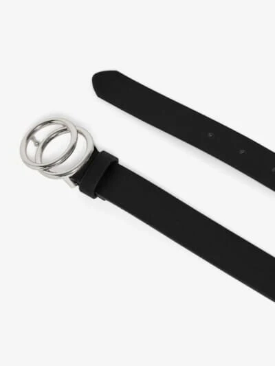 Only - Onlrasmi Faux Leather Jeans Belt - 3310096 Black Black/ Shiny Silver Buckle - Image 4