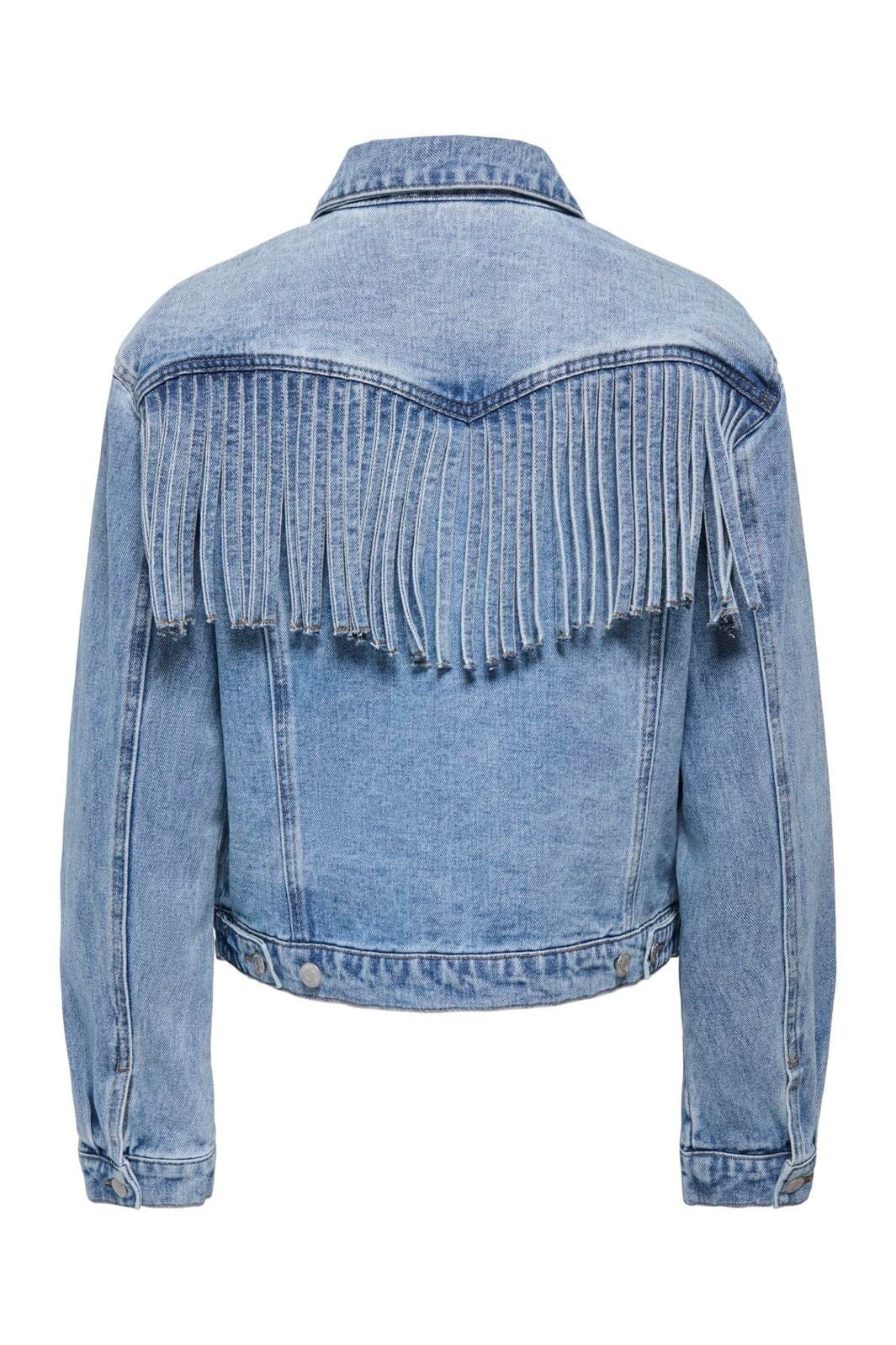 Only - Onlrikki Ls Fringe Jacket Gua - 5070706 Light Blue Denim - Image 2