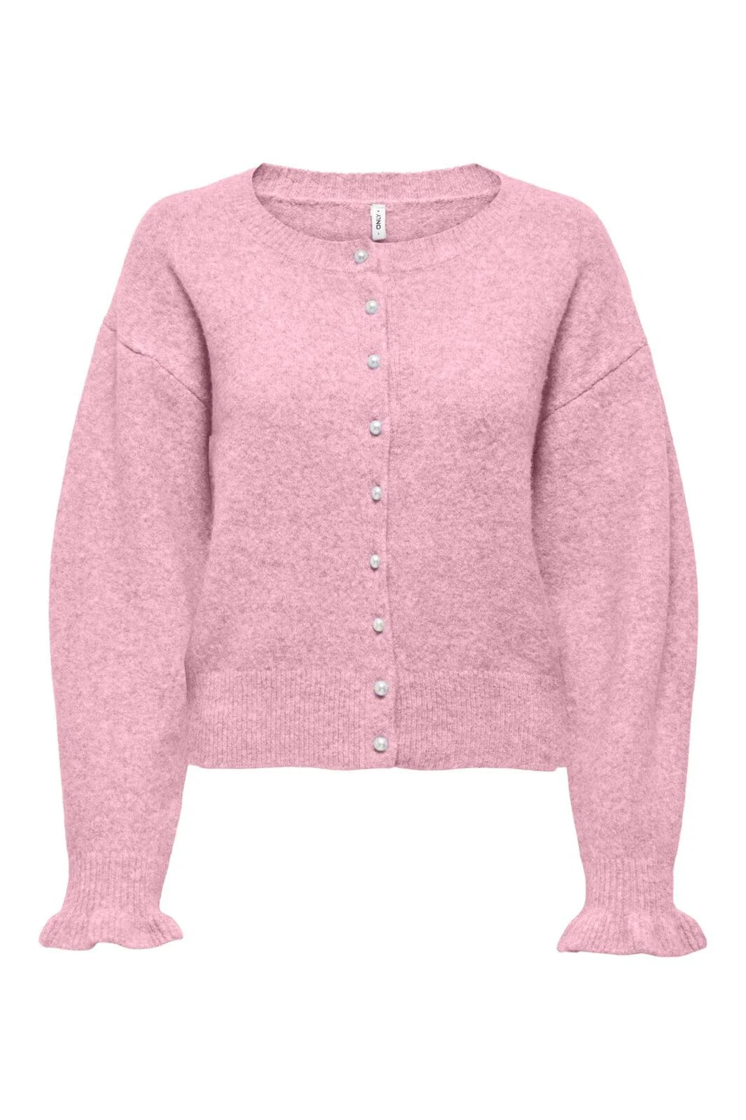 Only - Onlrima Life Ls Button Cardigan Knt - 5006693 Romance Rose Melange/Pearl Button