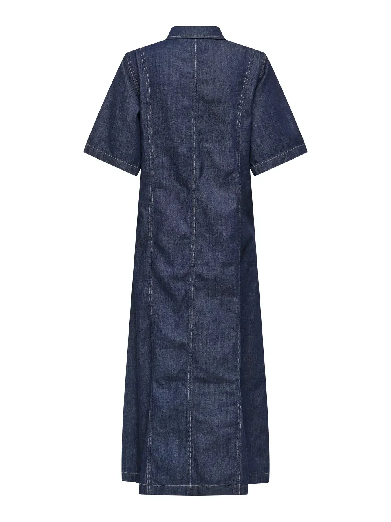 Only - Onlruna Ss Midi Dress Rinse Akm - 4989544 Dark Blue Denim - Image 2