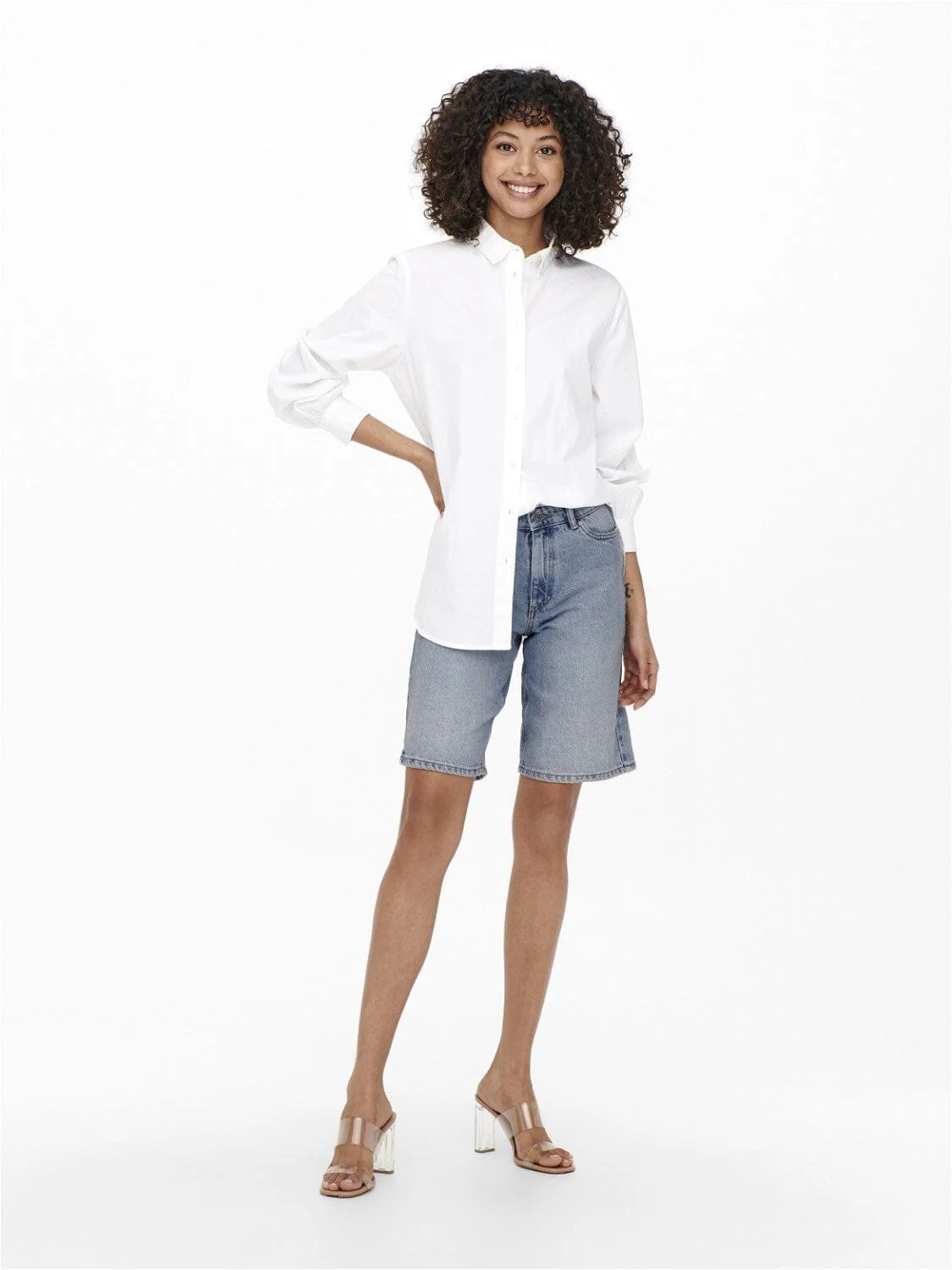 Only - Onlsonny hw wide dnm shorts - Light Blue Denim - Image 7