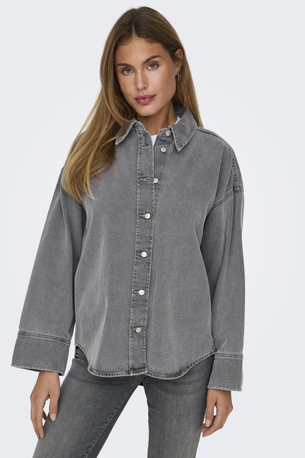 Only - Onlsophie L/S Oversized Jkt Sik - 4669953 Medium Grey Denim - Image 4