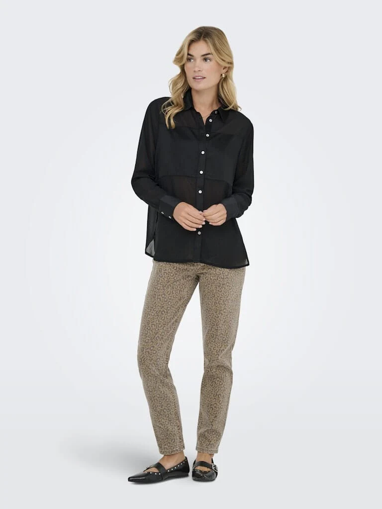 Only - Onlstar Life L/S Breeana Mix Shirt Solid - 4883781 Black - Image 6