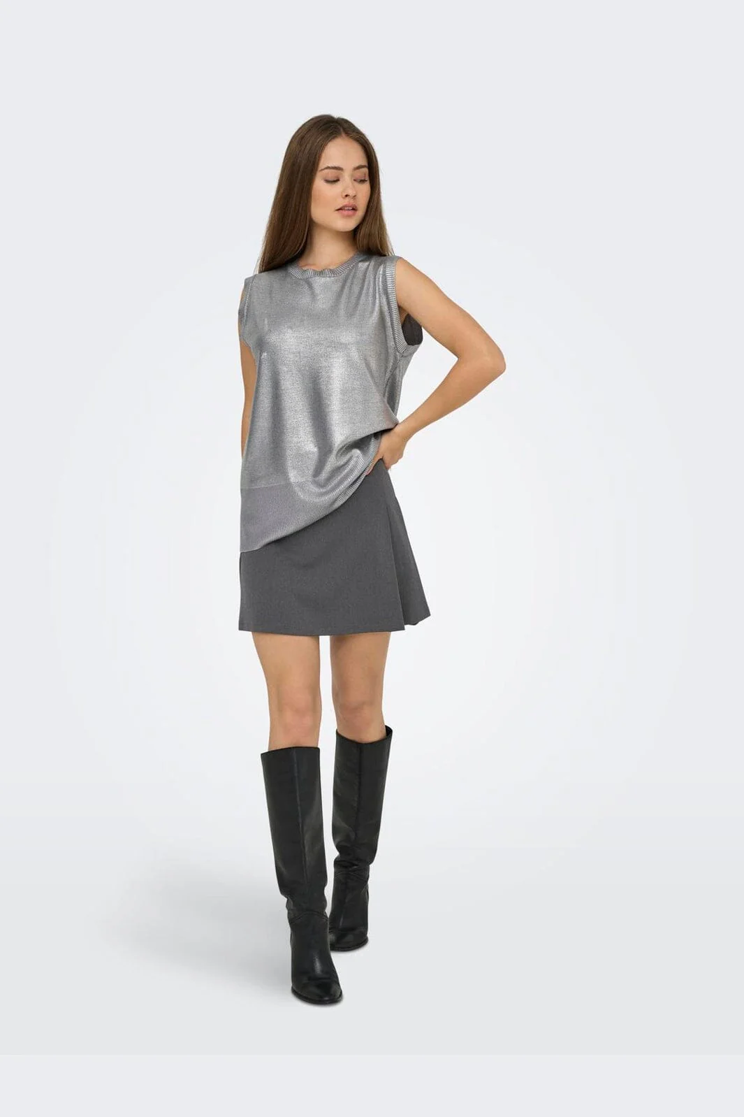 Only - Onlsulajma Pleat Skirt Cc Tlr - 4785323 Phantom - Image 3