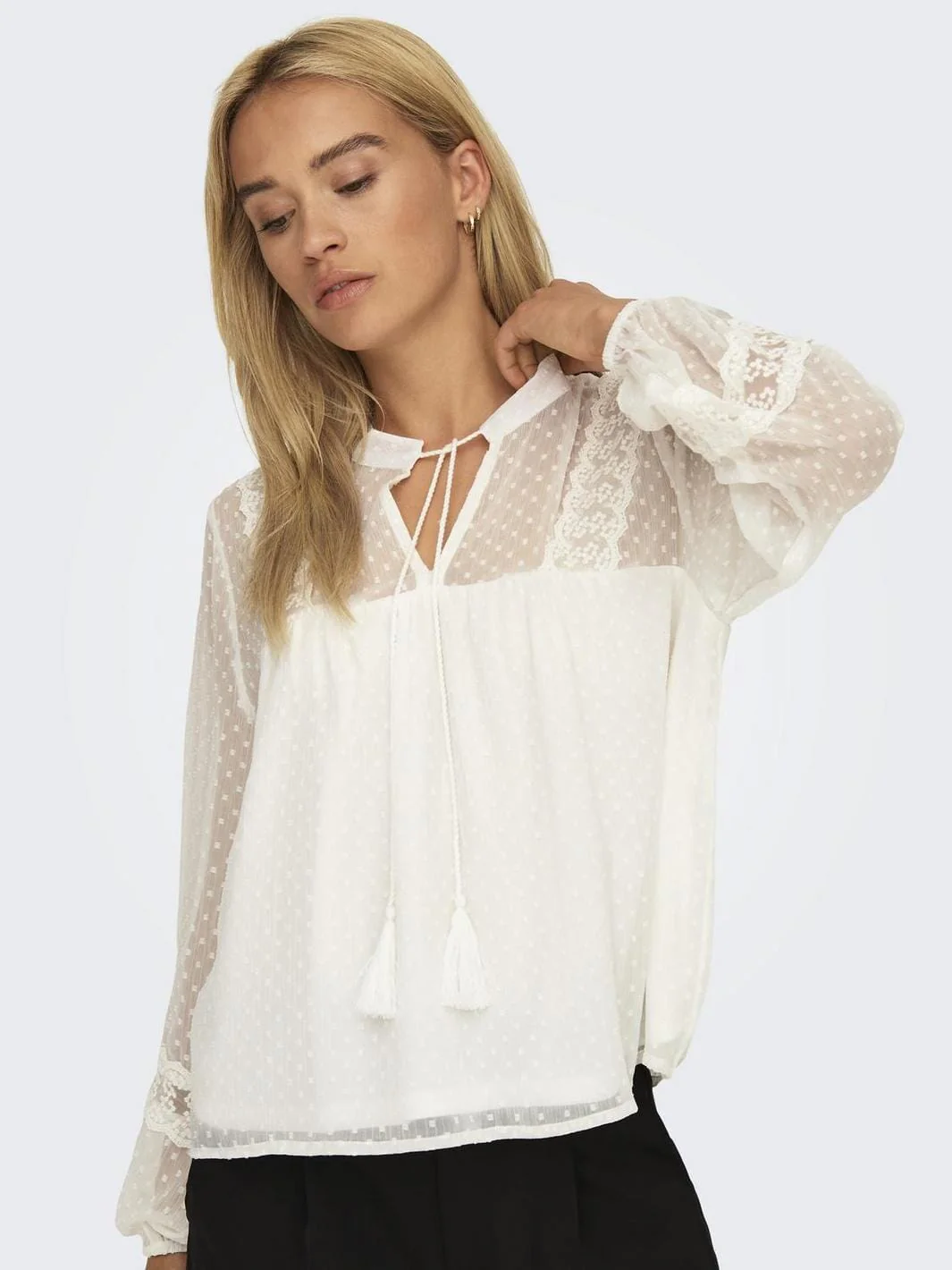 Only - Onltessa Eliza Ls Top - 4314185 Cloud Dancer - Image 5