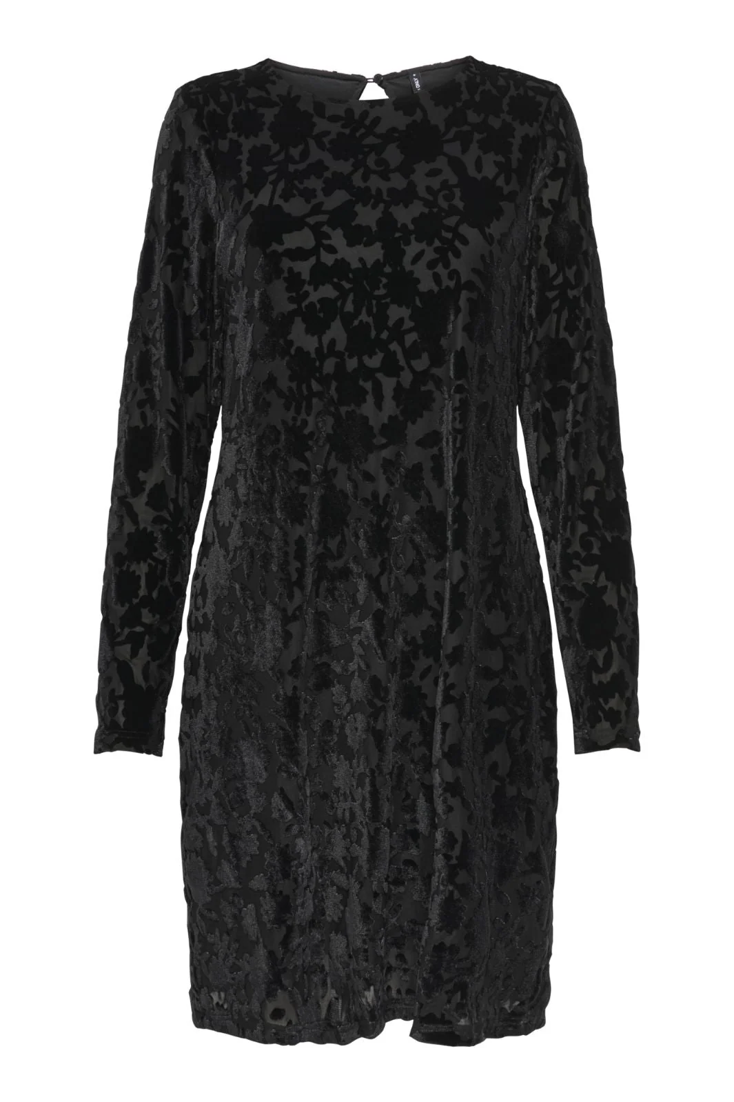 Only - Onlthea L/S Flock Dress - 4929138 Black Parry Flowers (Black)