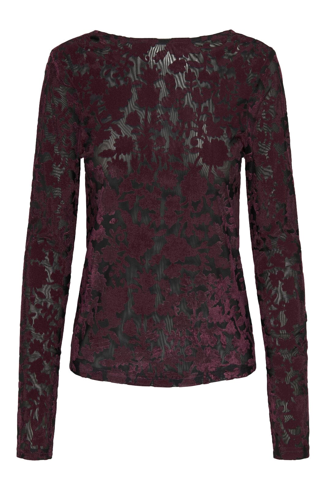 Only - Onlthea L/S Flock Top - 4982219 Black Parry Flowers (Winetasting)