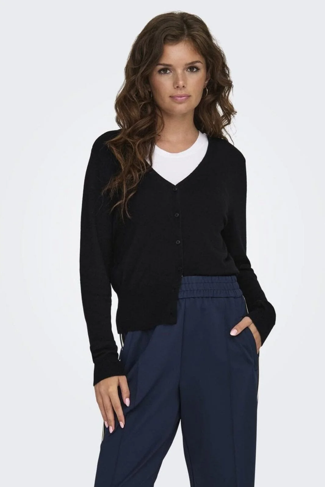 Only - Onlvenice Life Ls Vneck Cardi Knt - 4604853 Black - Image 2