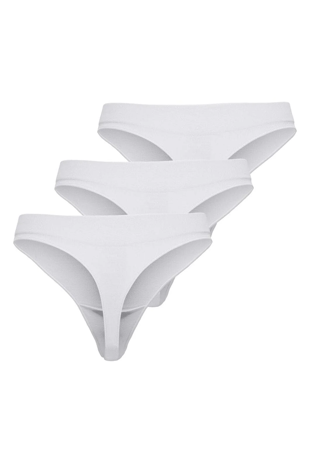 Only - Onlvicky Rib S-Les Thong 3-Pack Acc - 4685962 Bright White X 3 - Image 5