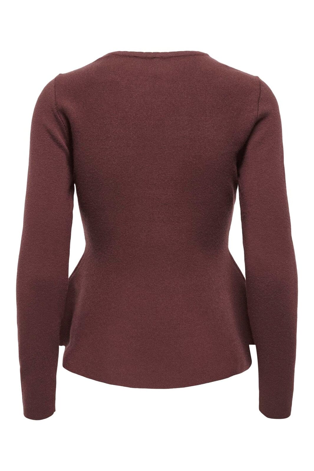 Only - Onlvilda Ls Peplum O-Neck Knt - 5026295 Rum Raisin - Image 6