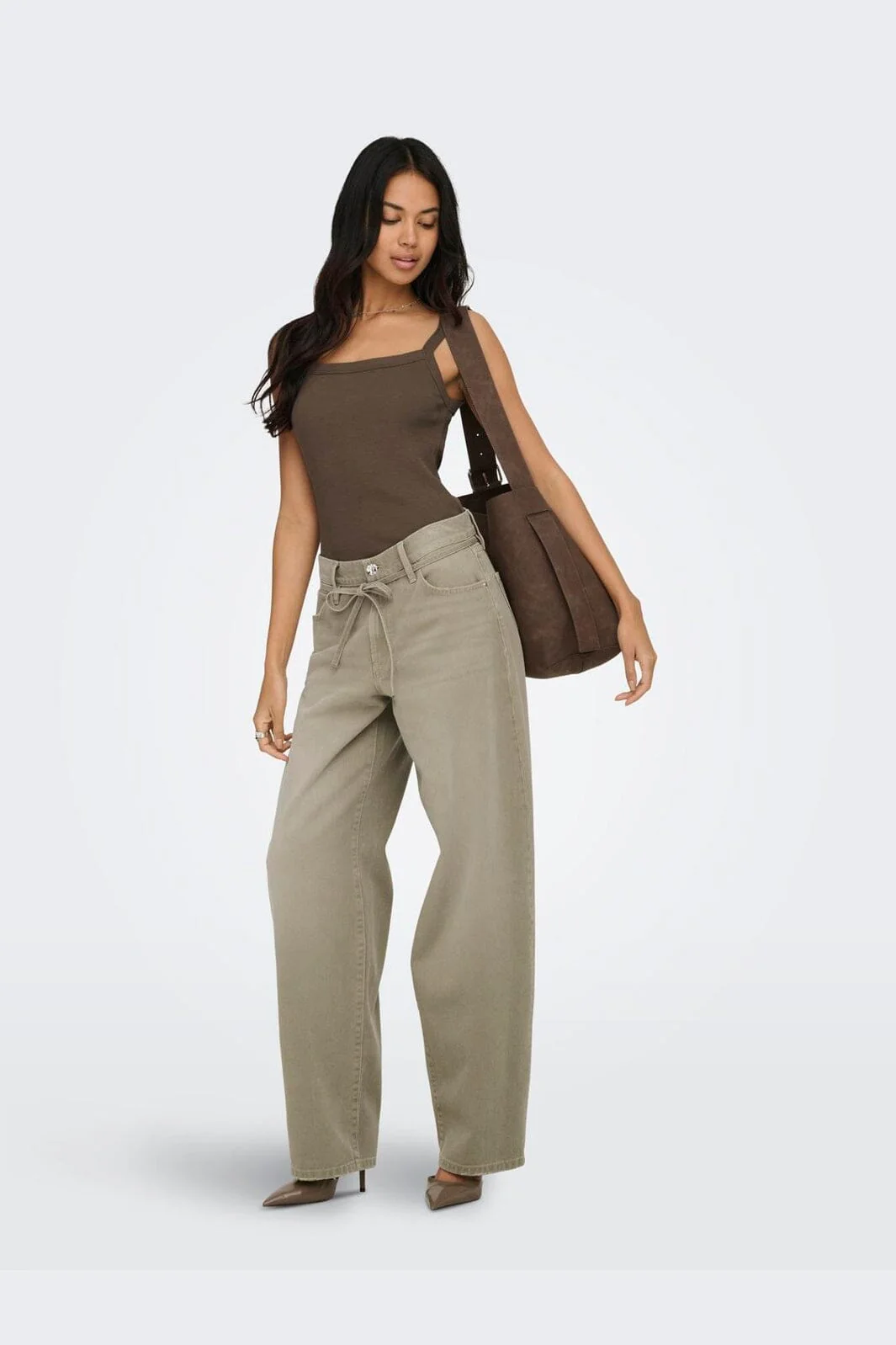 Only - Onlvira S/L Rib Top - 5069204 Chocolate Martini - Image 3