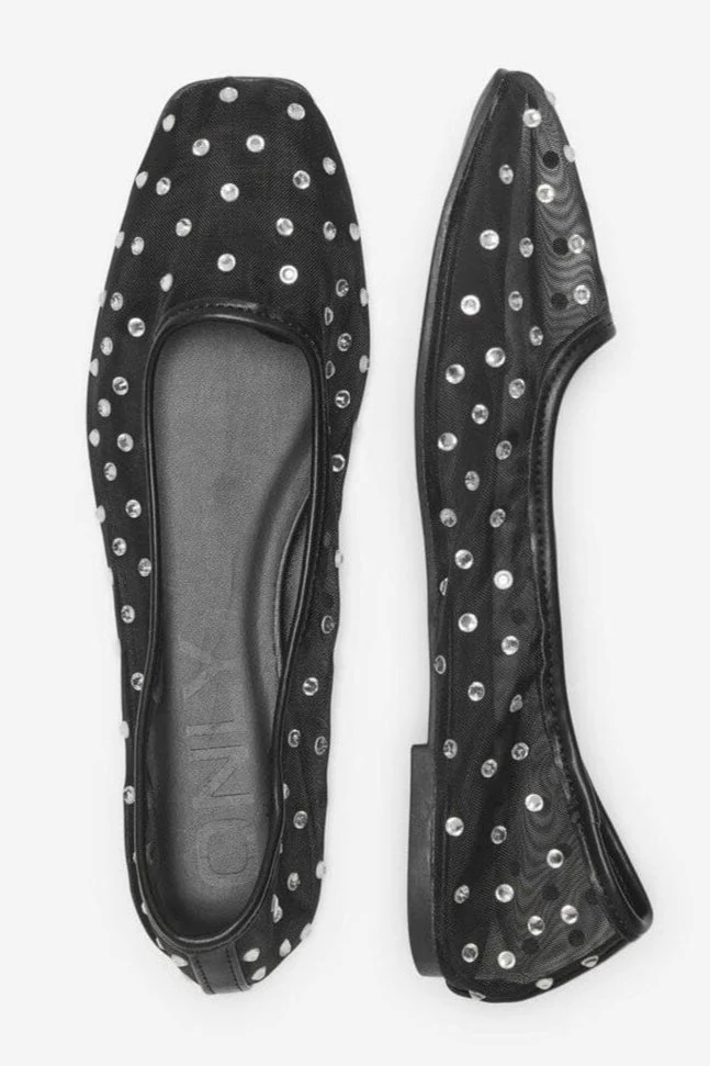 Only Shoes - Onlakira-4 Mesh Studs Ballarina - 4842595 Black - Image 2