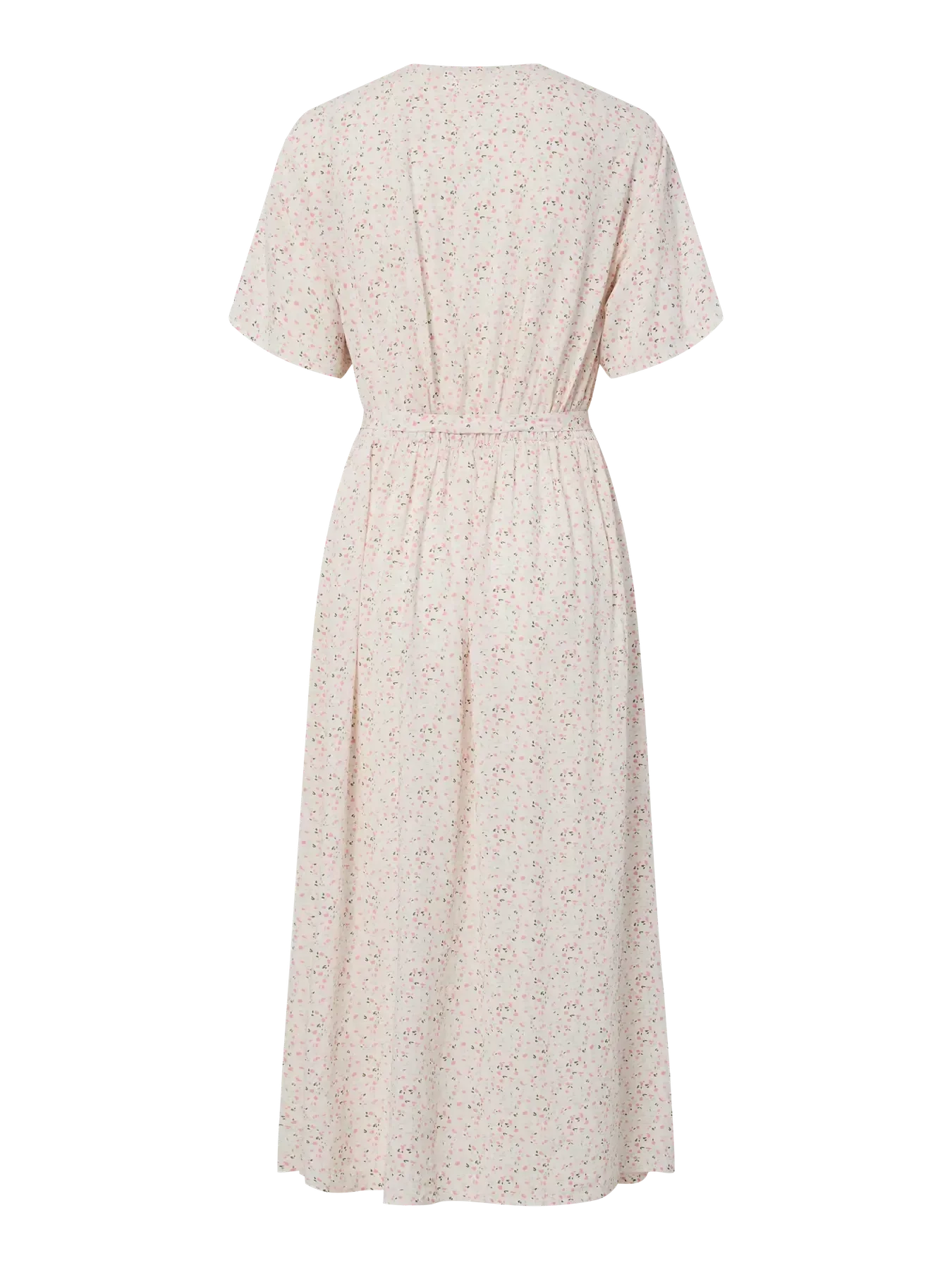 Pieces - Pcbarri Ss Midi V-Neck Dress Msa - 4983766 Cloud Dancer Ditsy Flower Feel - Image 2