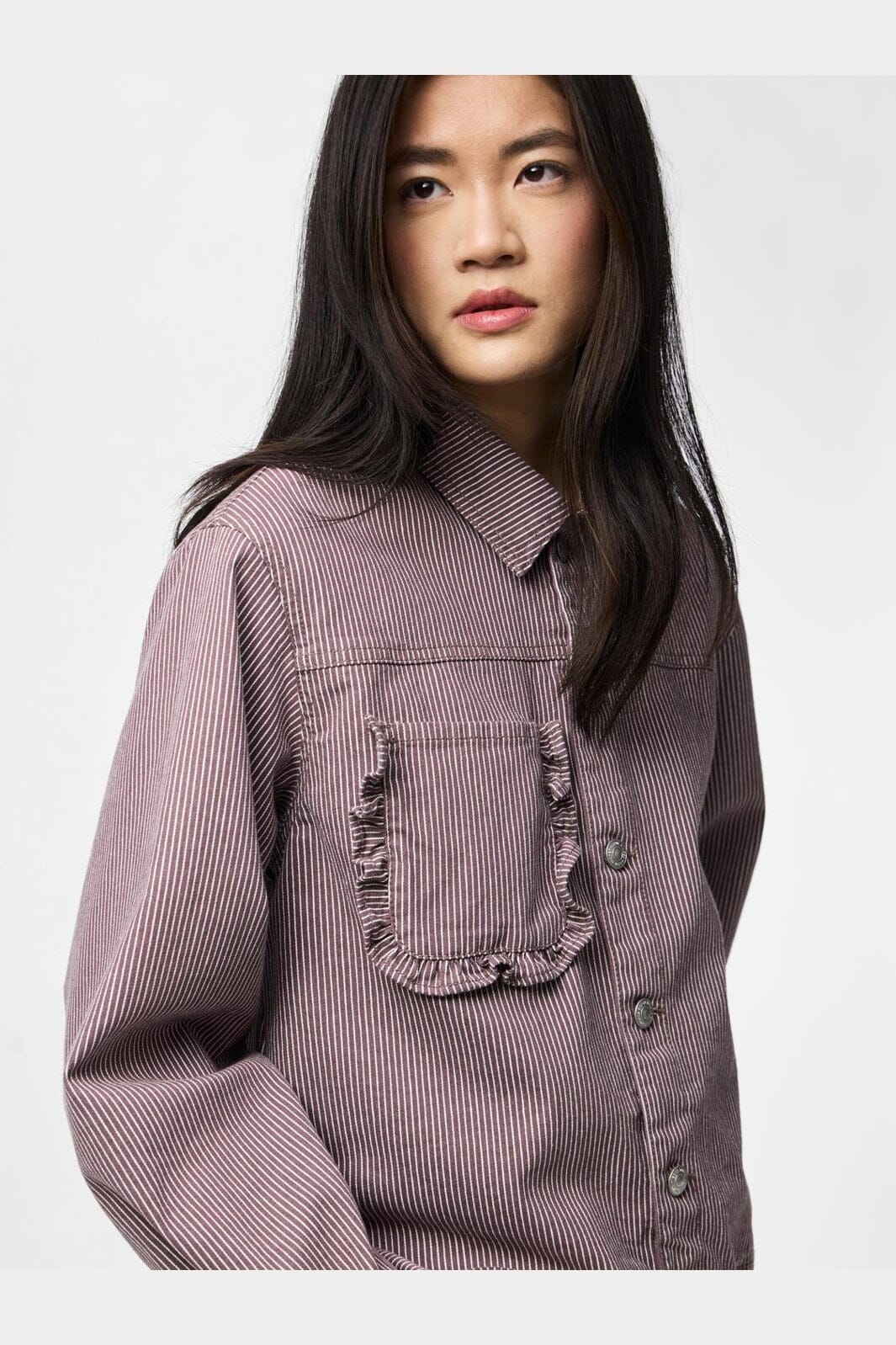 Pieces - Pcbillo Ls Denim Jacket - 4972496 Sparrow Cloud Dancer - Image 6