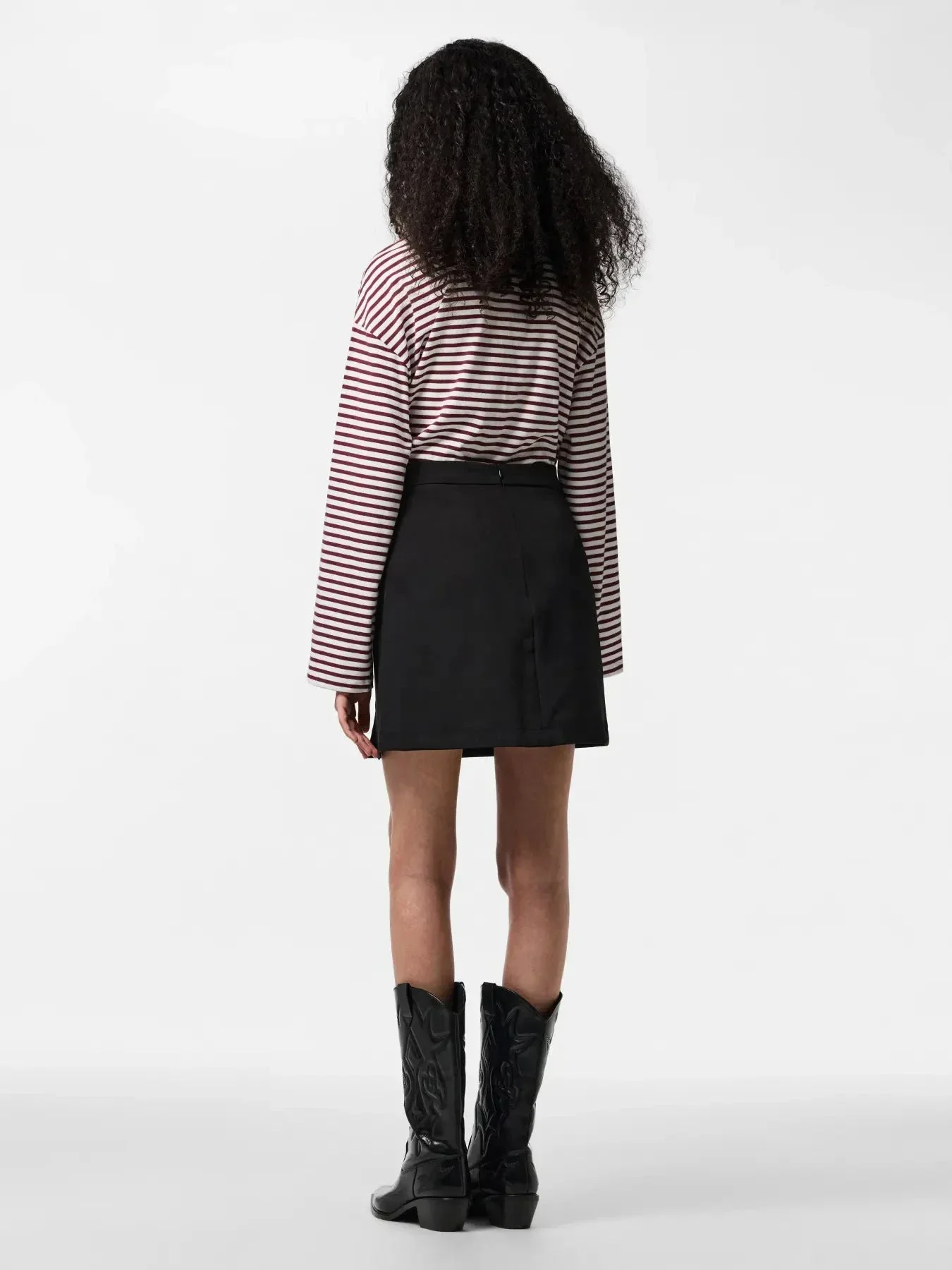 Pieces - Pcbozzy Slit Skirt - 4543165 Black - Image 4