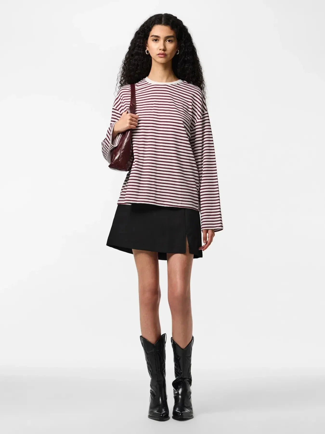 Pieces - Pcbozzy Slit Skirt - 4543165 Black - Image 5