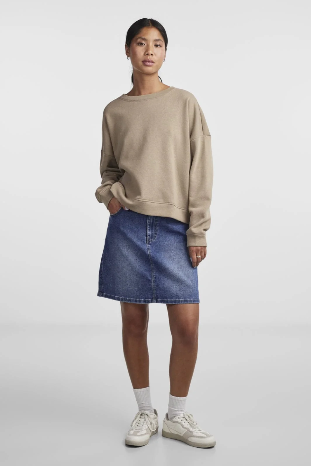 Pieces - Pcchilli Ls Sweat - 3728739 Silver Mink - Image 4